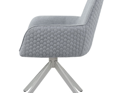 Flare - Arm Side Dining Chair With Tufting - Gray