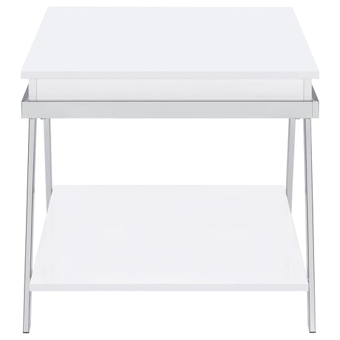 Briana - 2 Piece Coffee And End Table Set With Lift Top Legs - Gloss White