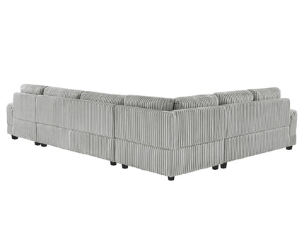 U - Shaped Sectional Sofa With Chaise Lounge, Oversized Living Room Sofa - Gray