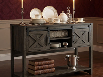 Farmhouse Entryway Table With Sliding Barn Door
