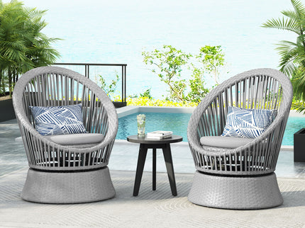 Modern Swivel Wicker Lounge Chair With Round Design