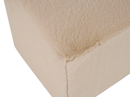 Long Plush Ottoman, Simple Footstool And Seat For Home Use - Almond