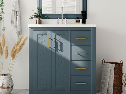 Retro Style Bathroom Vanity With 3 Drawers & Soft-Closing Doors