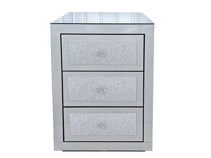 3 Drawer Nightstand - Silver