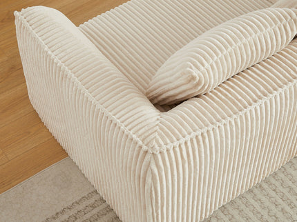 Minimalist Sofa With Curved Lines And Horn Shaped Throw Pillows