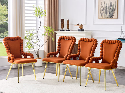 Puffy Bubble, Ball Chain Chair With Armrests For Dining Room (Set of 2)