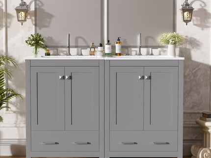 Bathroom Vanity With Integrated Undermount Ceramic Sink, 2 Doors And 1 Drawer, Soft Close Hinges
