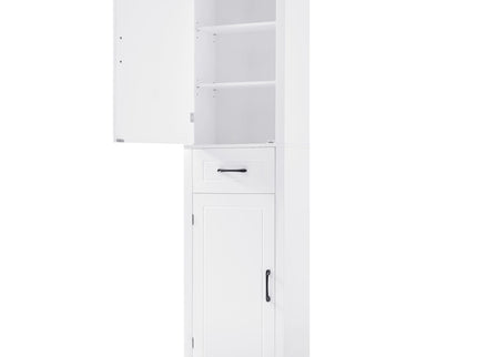 Tall Freestanding Bathroom Storage Cabinet With 2 Doors And Adjustable Shelves