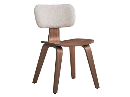 Casson - Boucle 7 Walnut Side Chair (Set of 2) - White / Walnut