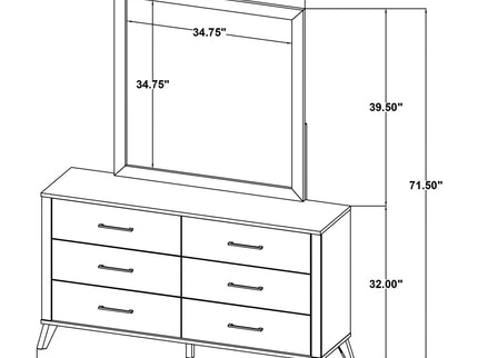 Georgina - 6 Drawer Dresser With Mirror - Natural Wood