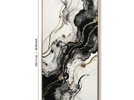 Large Framed And Abstract Wall Art, Minimalist Canvas Prints (Set of 2) - White / Black