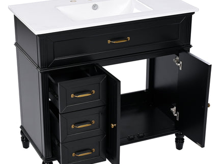Bathroom Vanity With Sink, Freestanding Cabinet & Drawers