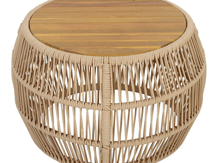 Round Side Table With Rope Frame