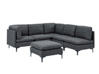 Dark Gray / 2 Pc. Symmetrical Sectional, Ottoman