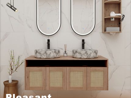 Bathroom Vanity & Art Sink And Storage Rack, Float Mounting Design