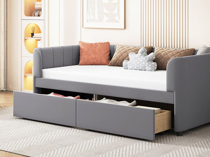 Upholstered Daybed With Ergonomic Design Backrest