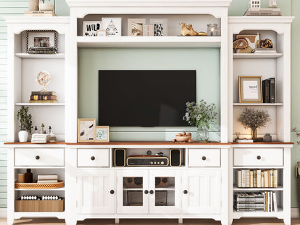 Extra Large TV Stand, Entertainment Center With Storage Cabinets