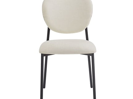 Modern Upholstered Dining Chairs With Metal Legs (Set of 2) - Beige