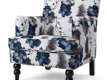 Club Chair With Tapered Birch Wood Legs - Multicolor