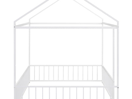 Metal Bed House Bed Frame With Fence