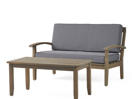 Outdoor Chat Set With Coffee Table And Loveseat