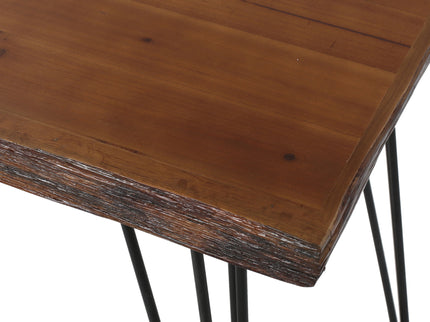 Modern Industrial Faux Live Edge Dining Table With Hairpin Legs - Natural