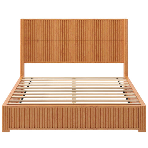 Platform Bed Frame With Headboard, Floor Standing Design