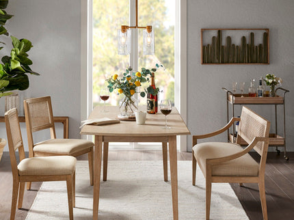 Modern Armless Dining Chair With Cane Back (Set of 2)