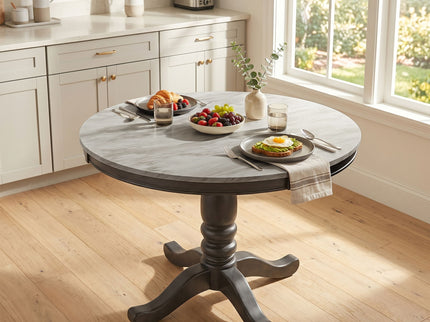 Dining Table - Gray - Faux Marble