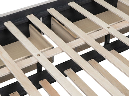 Upholstered Platform Bed With Drawers, Classic Headboard Design