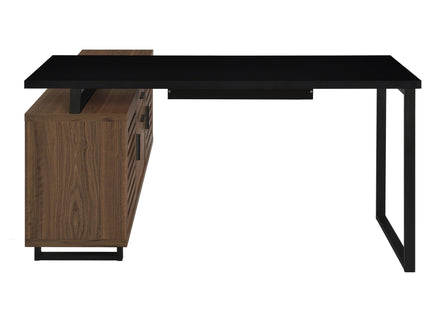 Rodger - L Shape Office Desk With Storage, Workstation For Home Or Office - Walnut