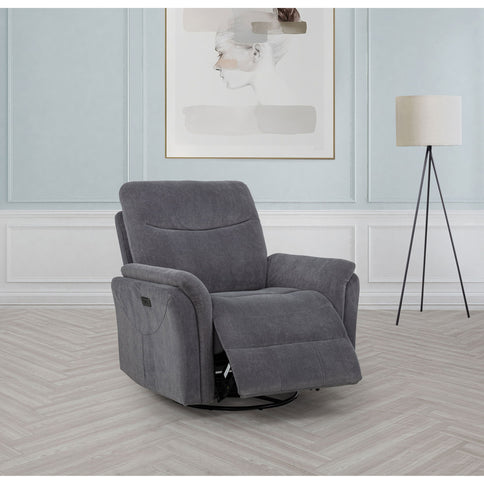 Beacon - Power Swivel Recliner With USB Charging And Adjustable Recline