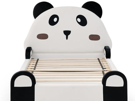 Twin Size Cute Panda Shaped Kids Bed - White / Black