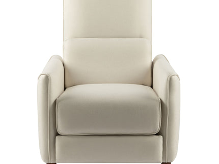 Upholstered Push Recliner Chair With Rubber Wood Legs For Living Room