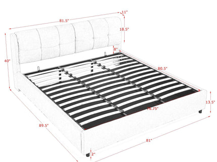 Storage Upholstered Hydraulic Platform Bed With Integrated Headboard