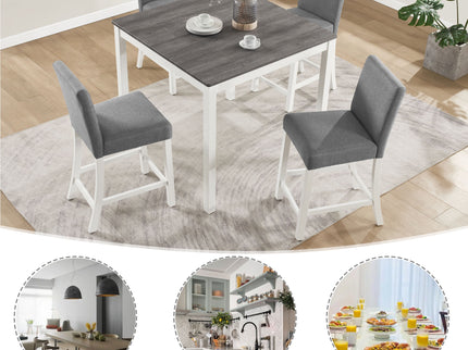 5 Piece Counter Height Table Set With 4 Chairs