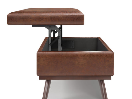 Owen - Lift Top Large Coffee Table Storage Ottoman, Mid Century Style