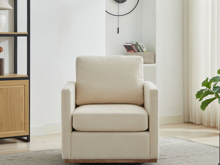 Modern Square Upholstered Swivel Accent Chair With Metal Base