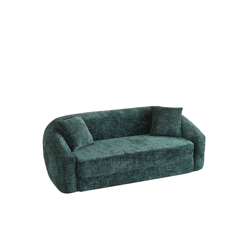 Curved Convertible Sofa, 2 In 1 Fold Out Bed With Pull Out Base And Deep Seat