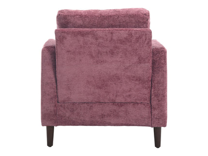 Modern Mid Century Wood Frame Armchair With Tufted Design