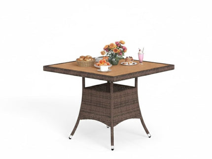 All-Weather Square Rattan Patio Dining Table