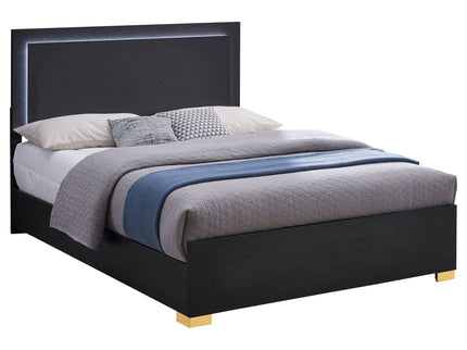 Medici - Eastern King LED Headboard Bed - Black