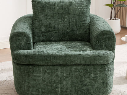 Modern Swivel Barrel Chair With Dual-Layer Cushion