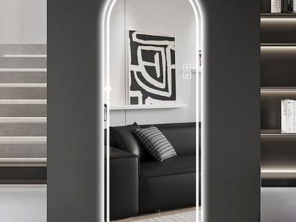 Arch Design LED Full Length Mirror, Dimmable, High Definition, Explosion Proof, 65" X 21" - Silver