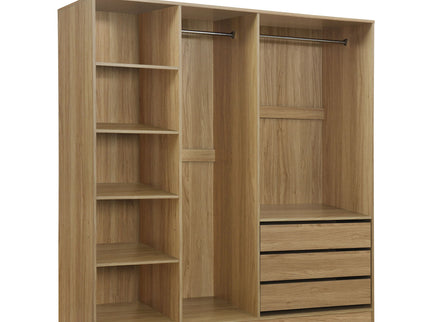 Doorless Storage Wardrobe For Dedroom With Shelves And 3 Drawers