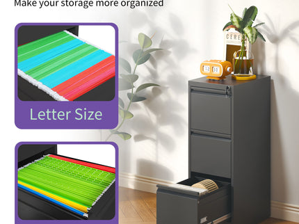 Steel Drawer Vertical File Cabinet With Lock For A4 Legal / Letter Size