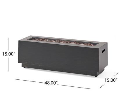 Modern Rectangular Iron Fire Pit 50, 000 Btu