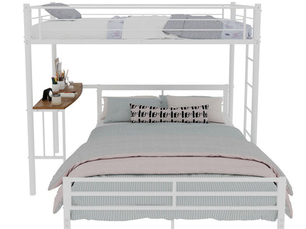 Bunk Bed With Built In Desk & Guardrail Frame