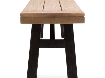Outdoor Bench With Slat Panel Design And Acacia Wood Frame