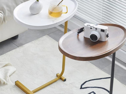 C-Shaped Side Table, Small Sofa Table For Cough, Bedroom
